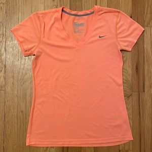 Orange Nike Dri-Fit V-Neck Tee